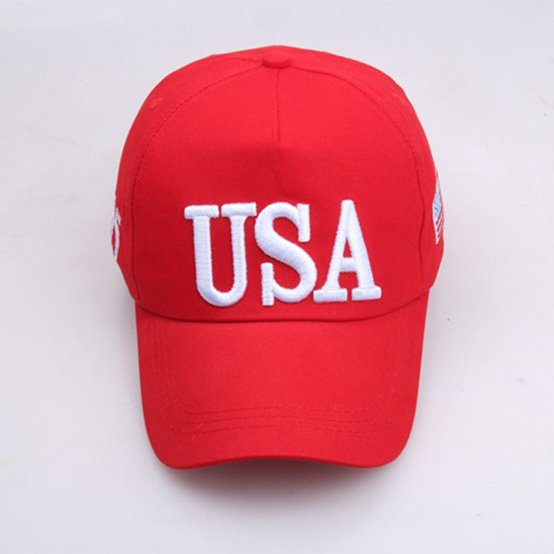 Trump baseball cap Amazon best seller Trump hat US election 3D embroidery USA hat logo embroidery (45 on Left Side)