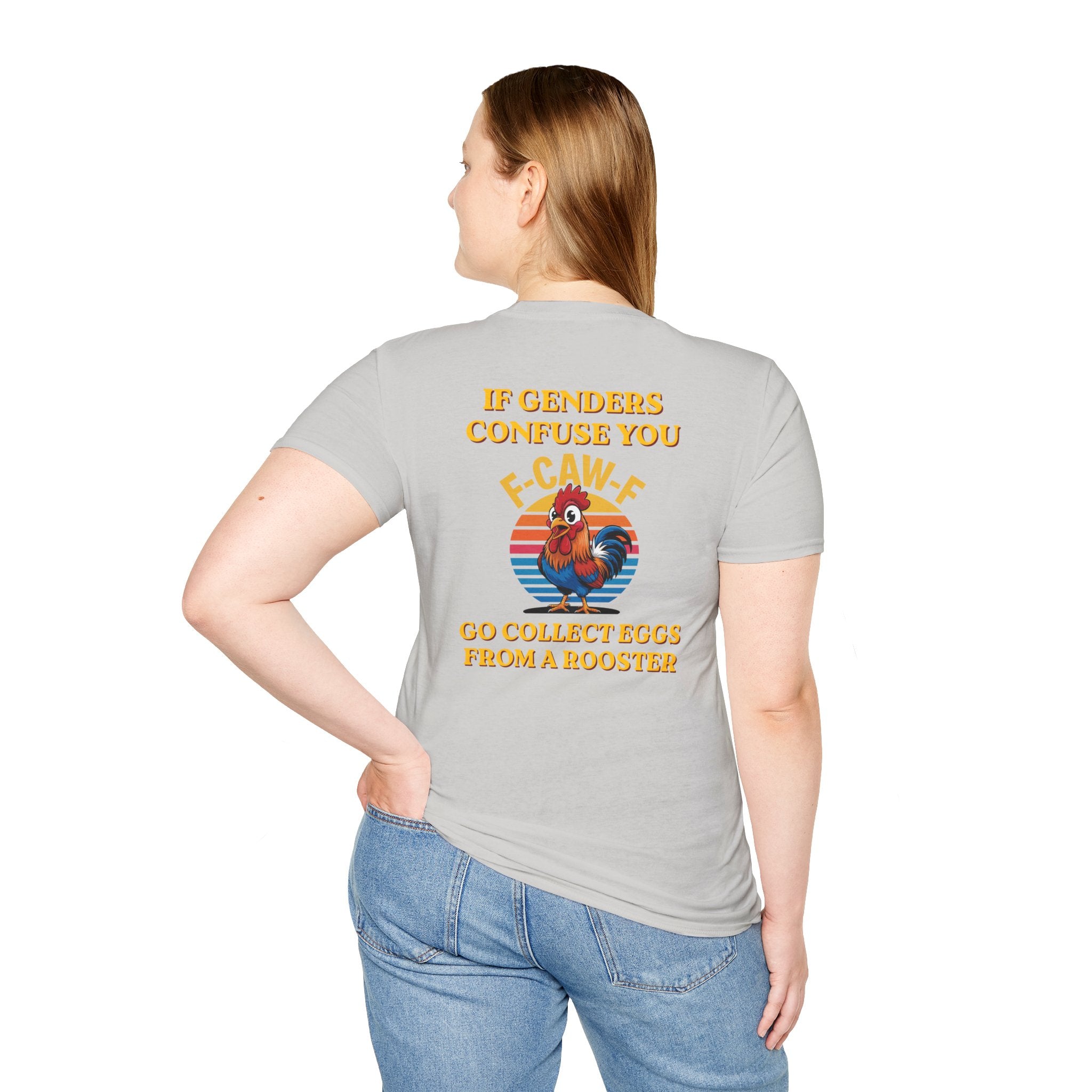 If Genders Confuse You T-Shirt — Funny Rooster "F‑Caw‑F" Graphic Tee