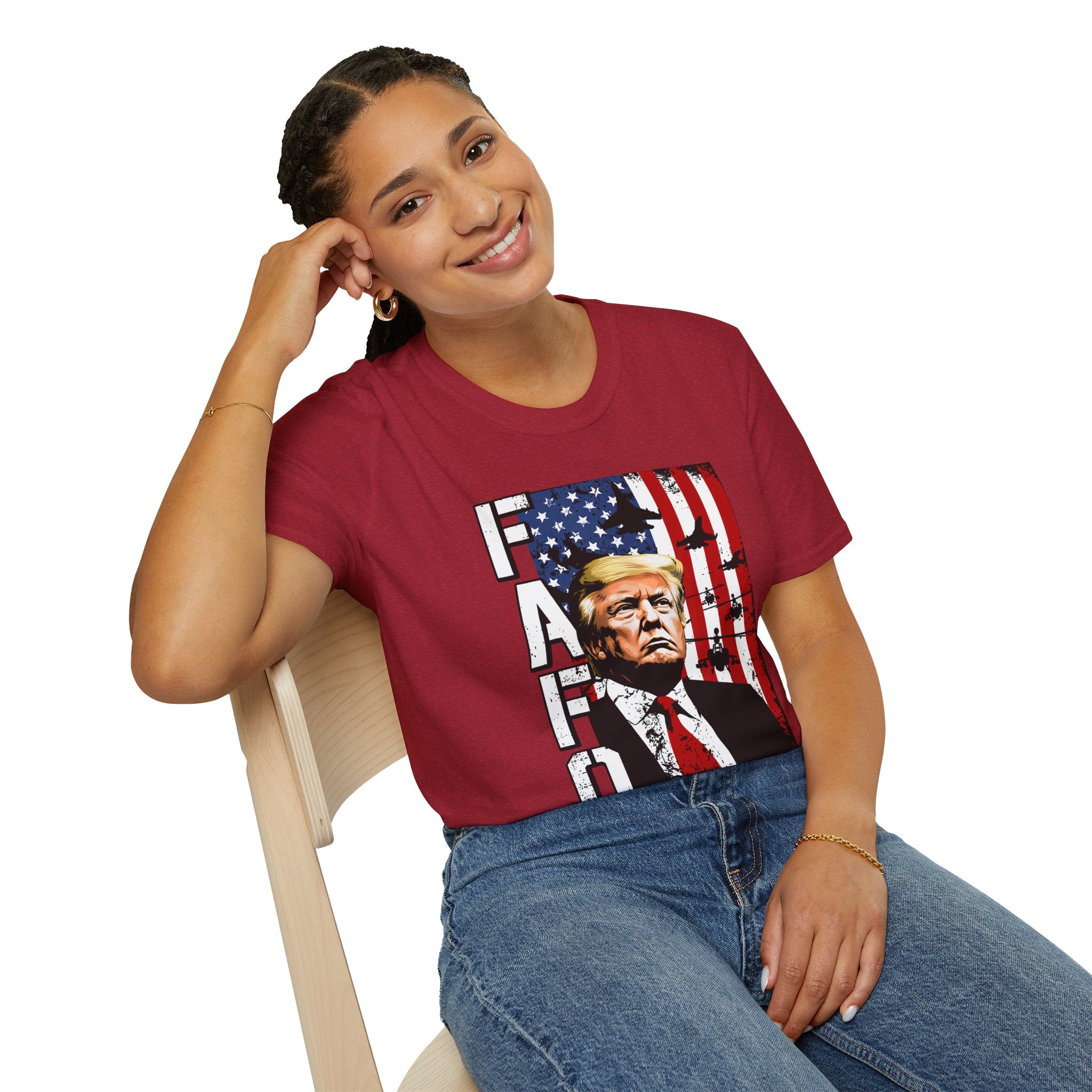 Trump Flag FAFO Graphic T-Shirt — MAGA Patriotic Portrait Tee