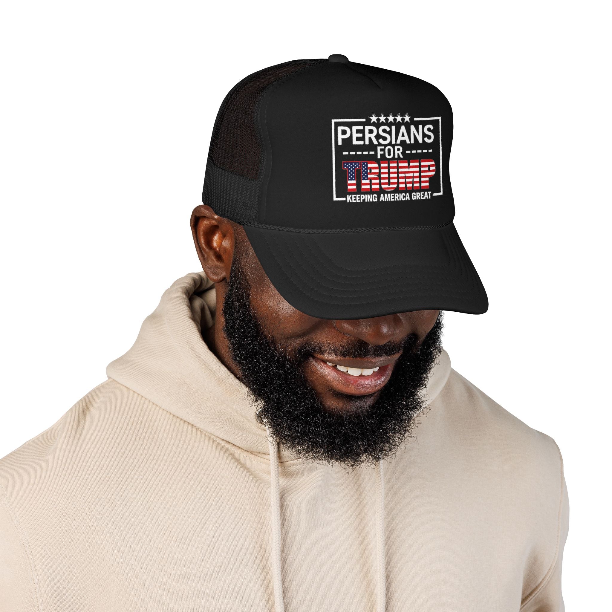 Trucker Hat — Persians for Trump "Keeping America Great" Mesh Cap #Iran #Persia #Trump