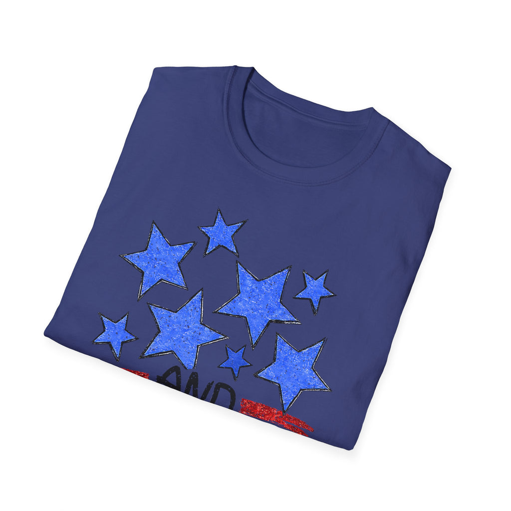American Flag T-Shirt - Blue Stars & Stripes Patriotic Tee
