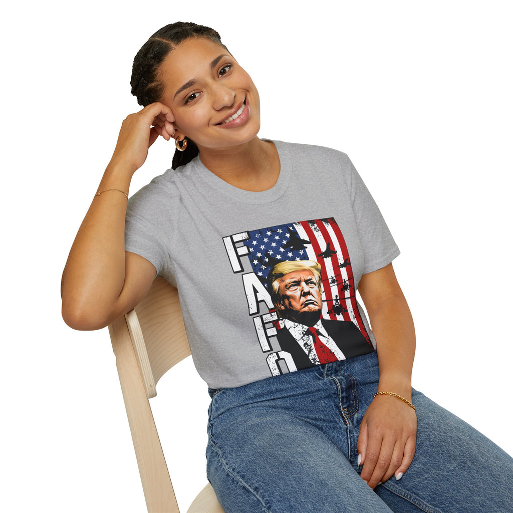 Trump Flag FAFO Graphic T-Shirt — MAGA Patriotic Portrait Tee