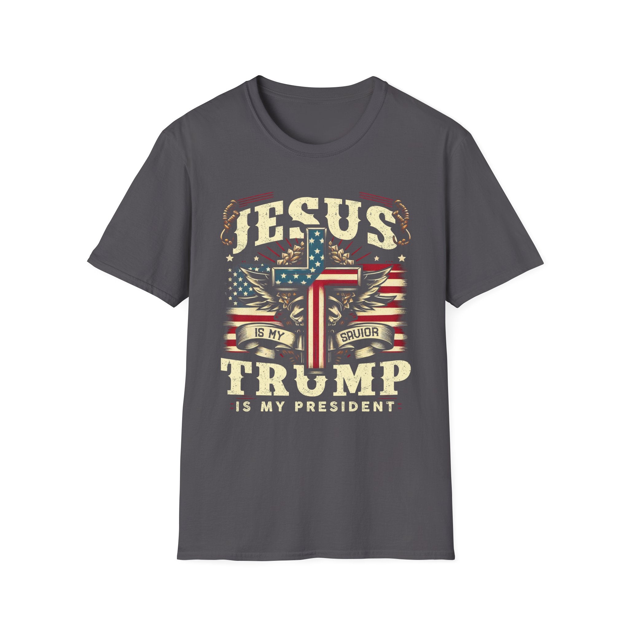 Jesus is My Savior Trump is My President Graphic T-Shirt, Unisex Softstyle Tee, Faith & Politics Shirt, Gift for Believers, Patriotic [...]