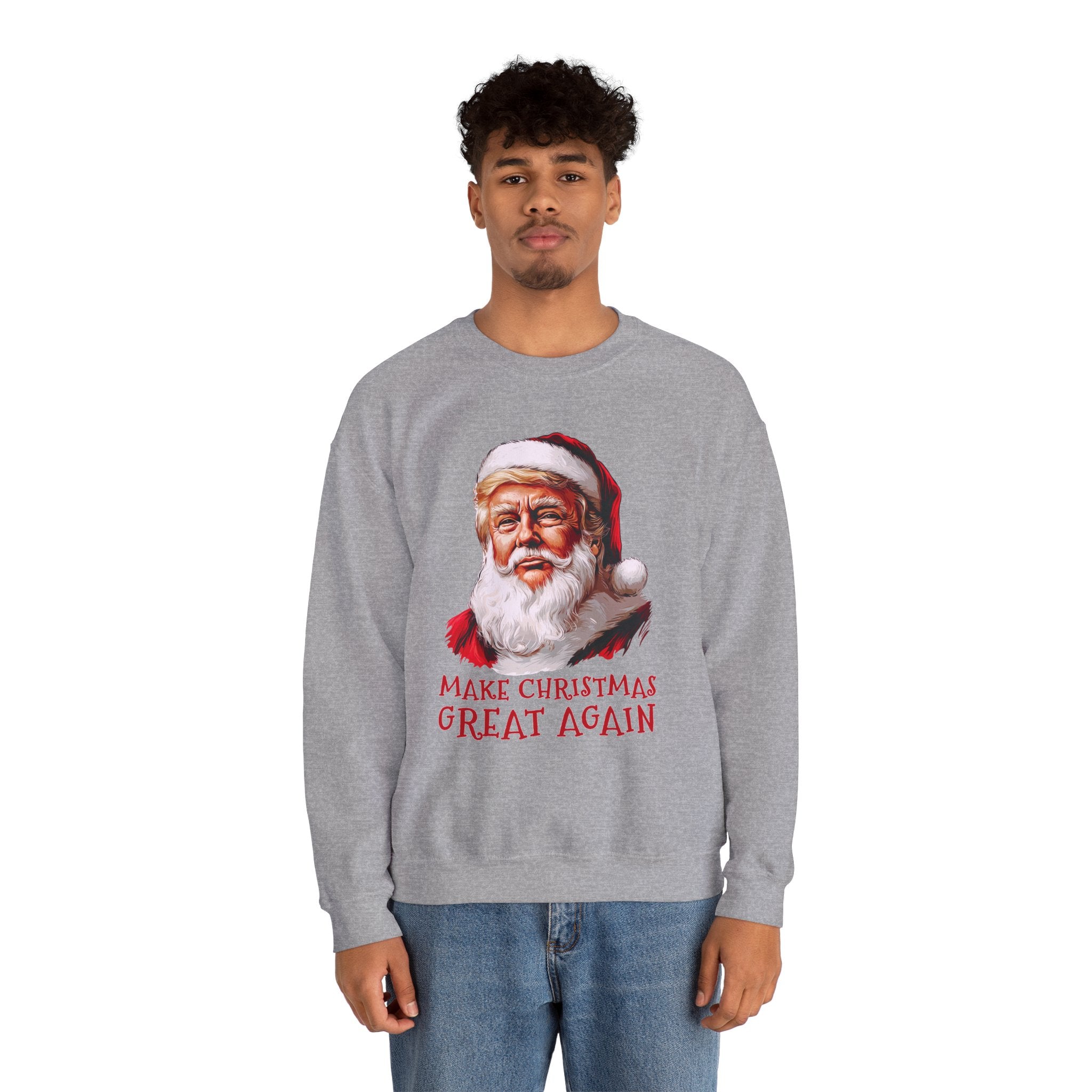 Trump Santa Face Illustration Make Christmas Great Again Sweatshirt
