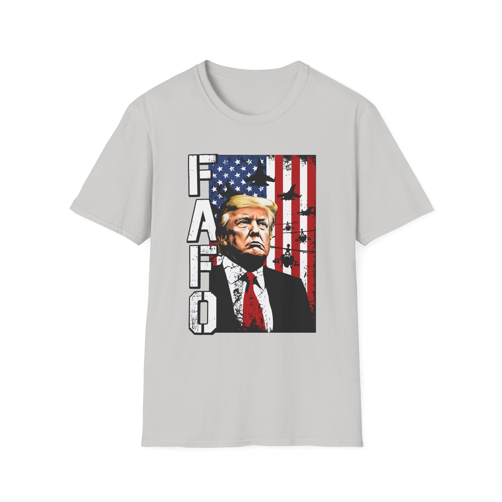 Trump Flag FAFO Graphic T-Shirt — MAGA Patriotic Portrait Tee