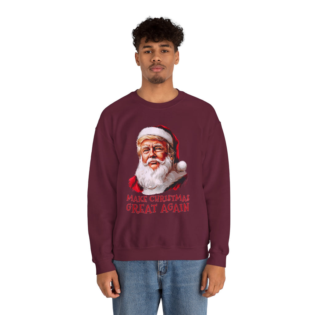 Trump Santa Face Illustration Make Christmas Great Again Sweatshirt