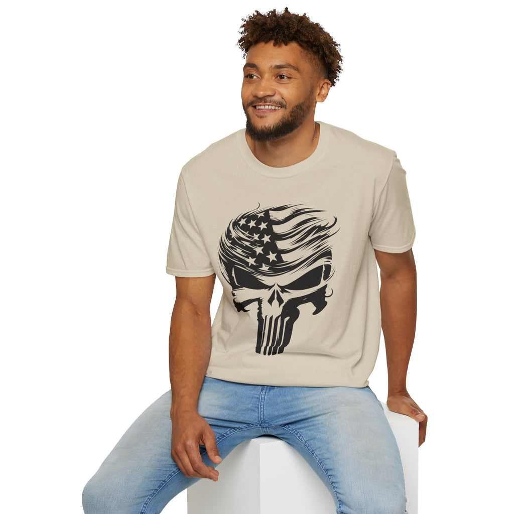 Punisher Patriotic Skull Graphic T-Shirt | Mens Womans  Softstyle Tee, Unique Gift, Casual Wear, Festival Apparel, Statement Shirt