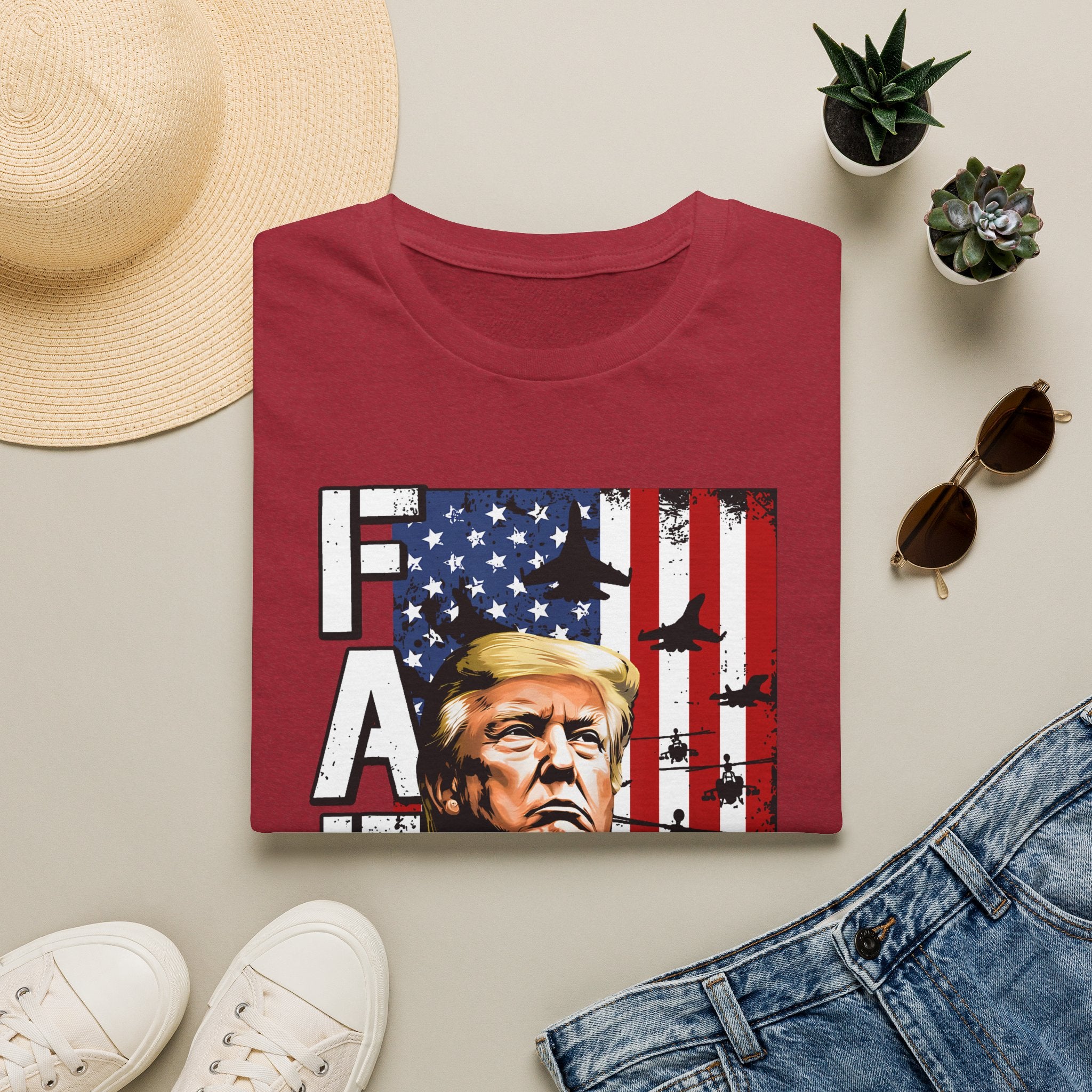 Trump Flag FAFO Graphic T-Shirt — MAGA Patriotic Portrait Tee
