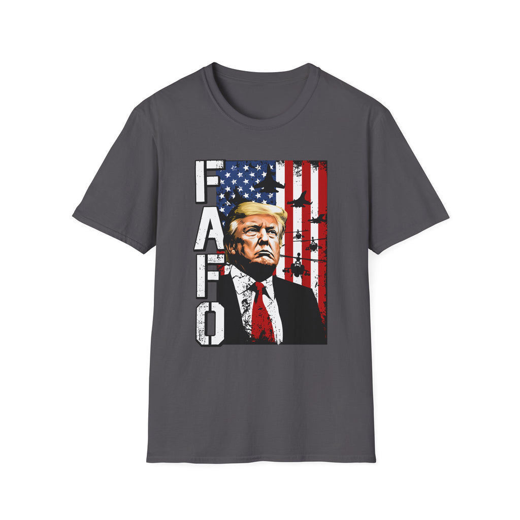Trump Flag FAFO Graphic T-Shirt — MAGA Patriotic Portrait Tee