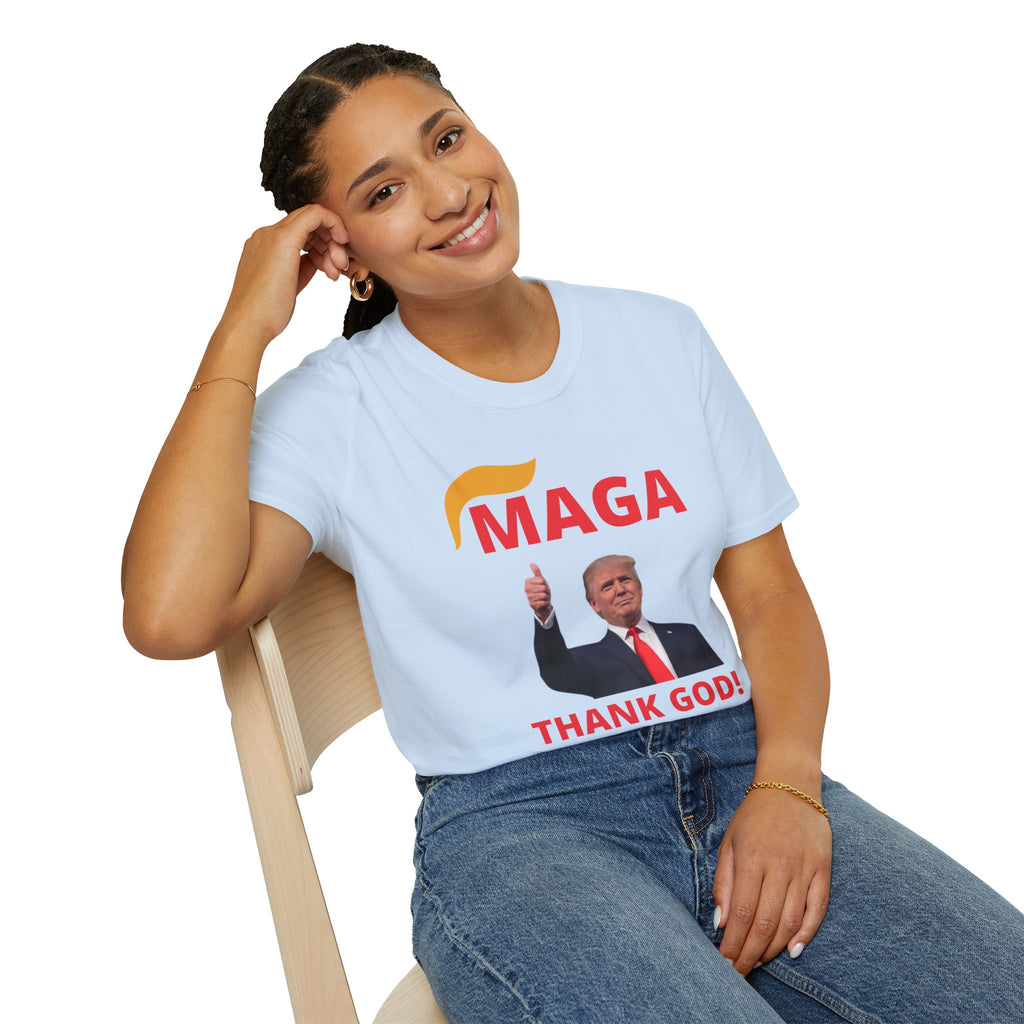 MAGA Thumbs-Up T-Shirt — "THANK GOD!" Political Statement Tee