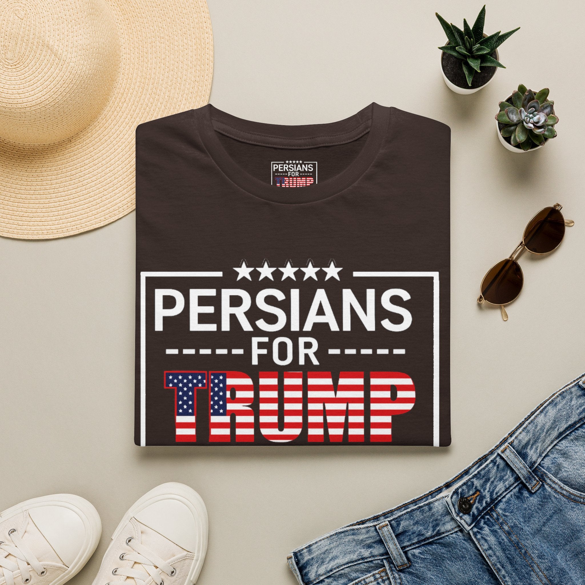 Persians for Trump T-Shirt — Patriotic American Flag Design #Iran #Persia #Trump
