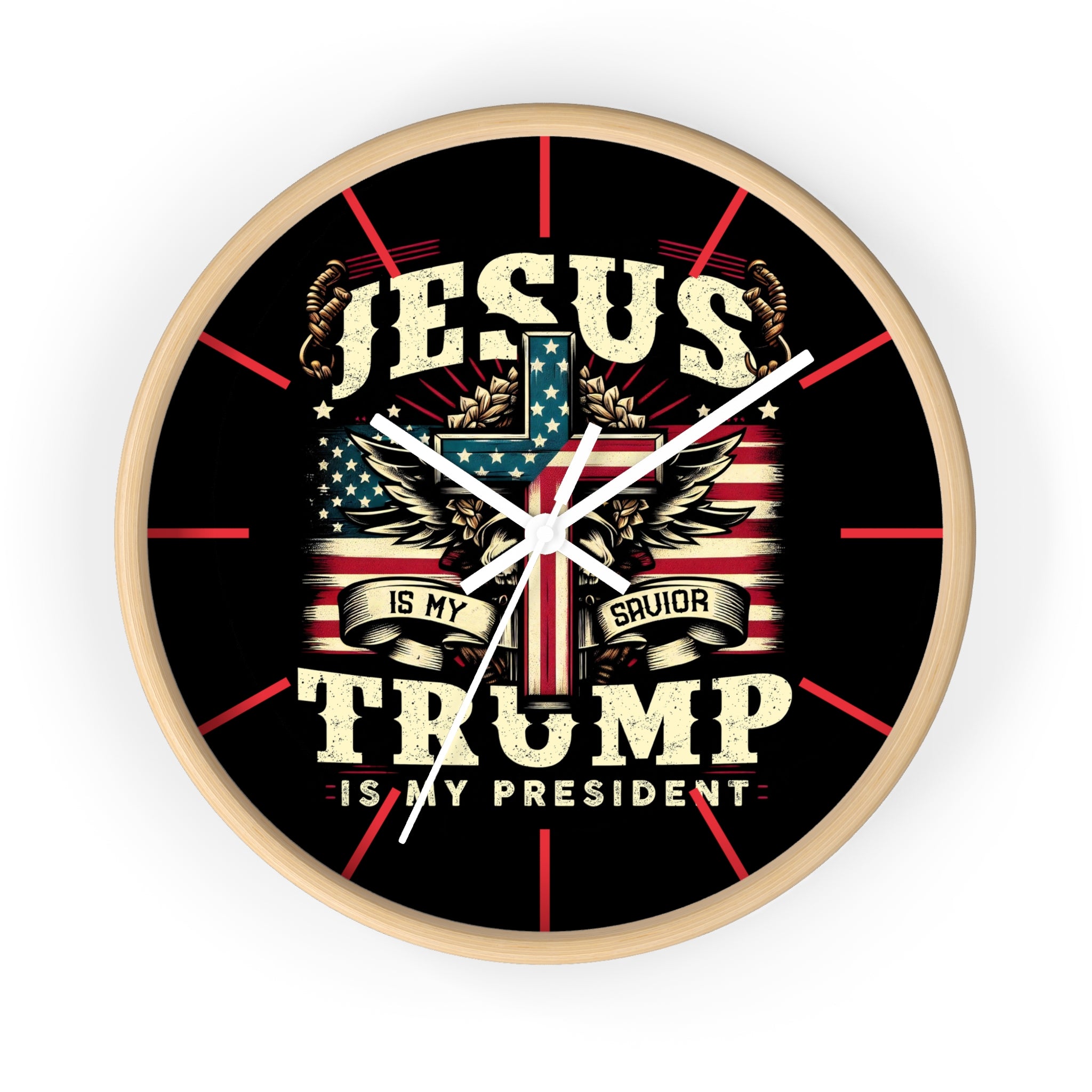 Jesus is My Savior Trump is My President Wall Clock | Patriotic Christian Decor