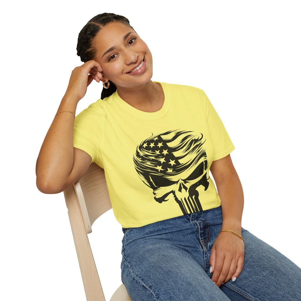 Punisher Patriotic Skull Graphic T-Shirt | Mens Womans  Softstyle Tee, Unique Gift, Casual Wear, Festival Apparel, Statement Shirt