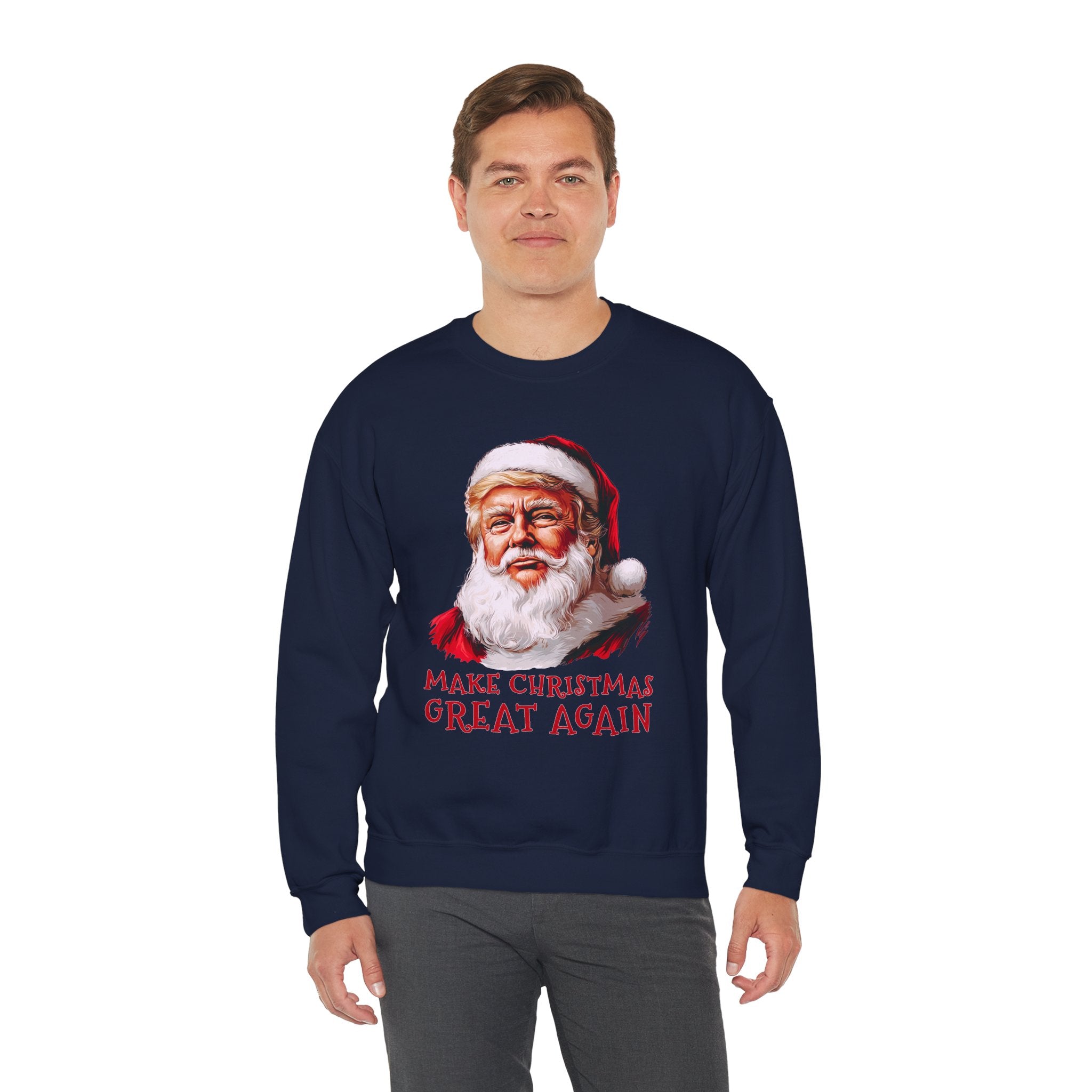Trump Santa Face Illustration Make Christmas Great Again Sweatshirt