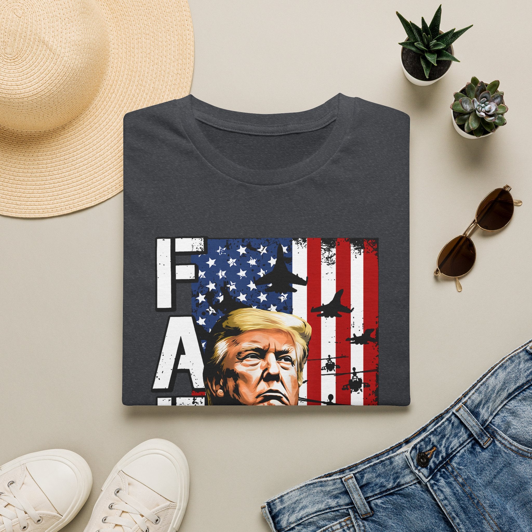 Trump Flag FAFO Graphic T-Shirt — MAGA Patriotic Portrait Tee