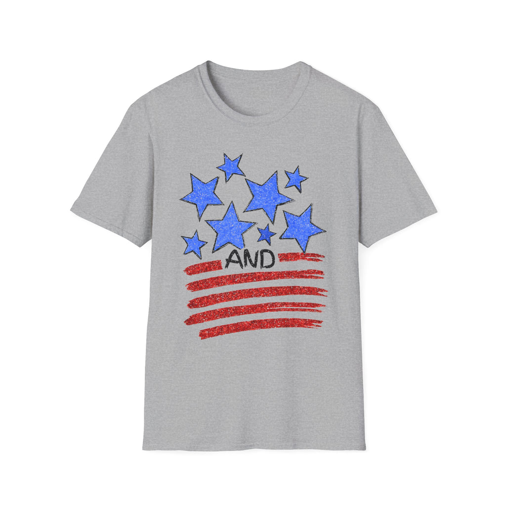 American Flag T-Shirt - Blue Stars & Stripes Patriotic Tee