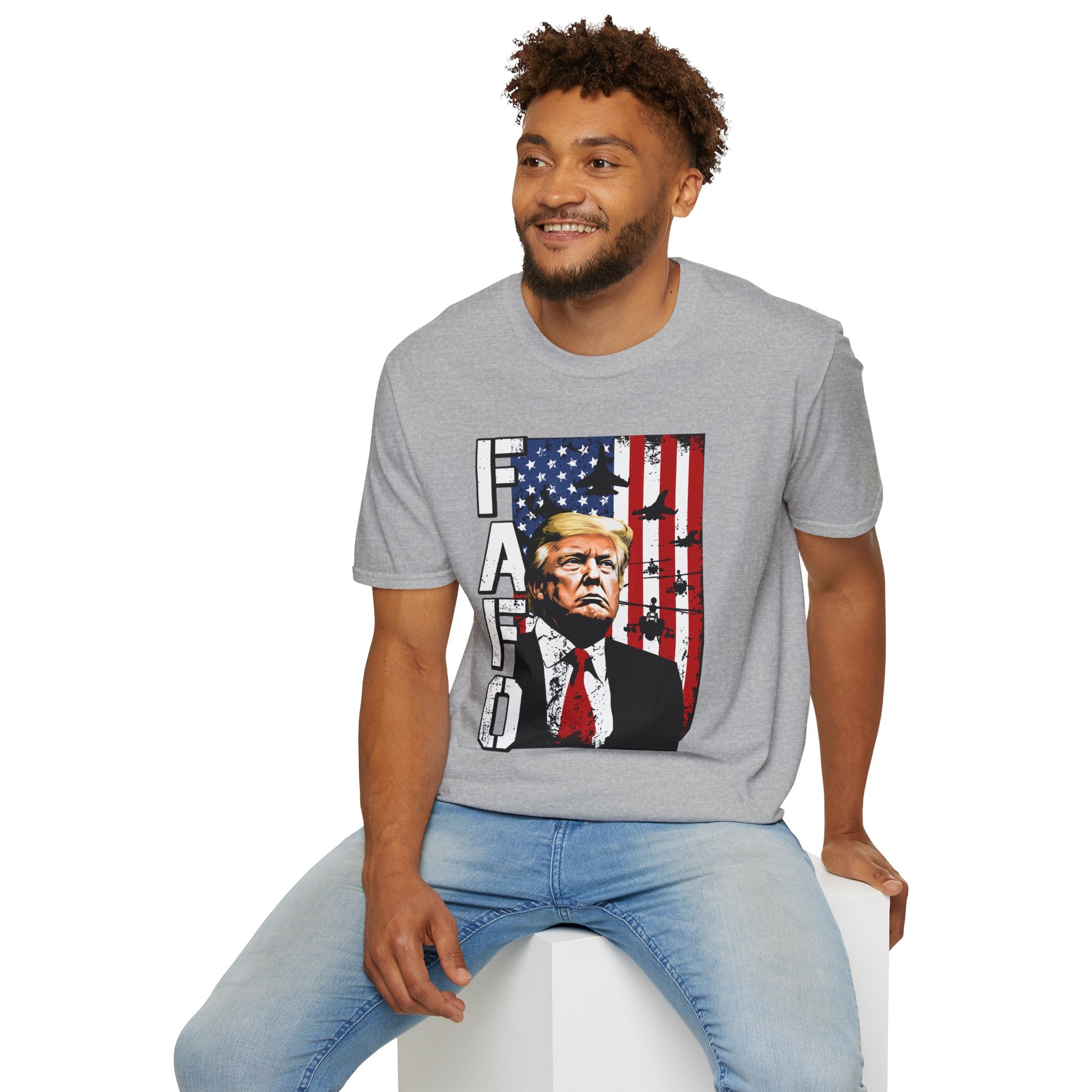 Trump Flag FAFO Graphic T-Shirt — MAGA Patriotic Portrait Tee