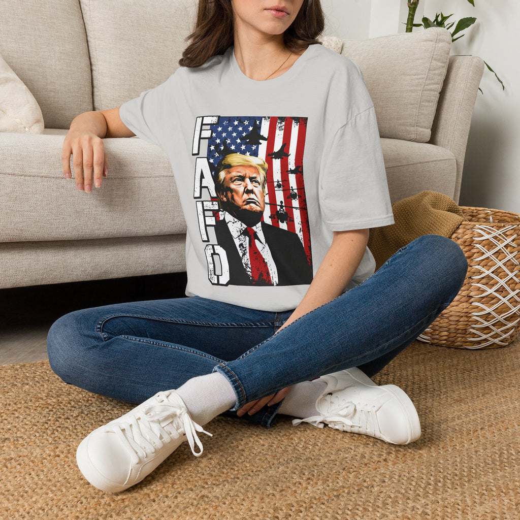 Trump Flag FAFO Graphic T-Shirt — MAGA Patriotic Portrait Tee