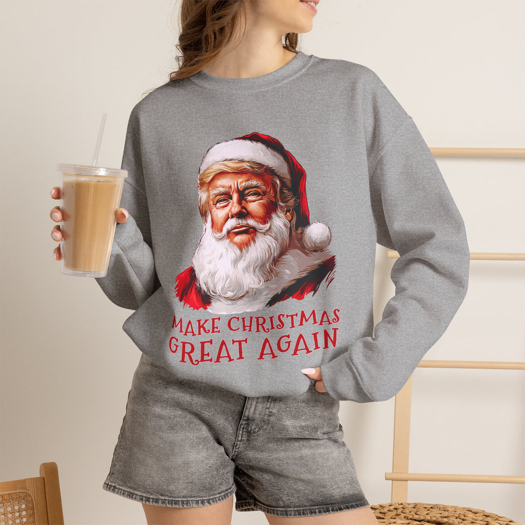 Trump Santa Face Illustration Make Christmas Great Again Sweatshirt