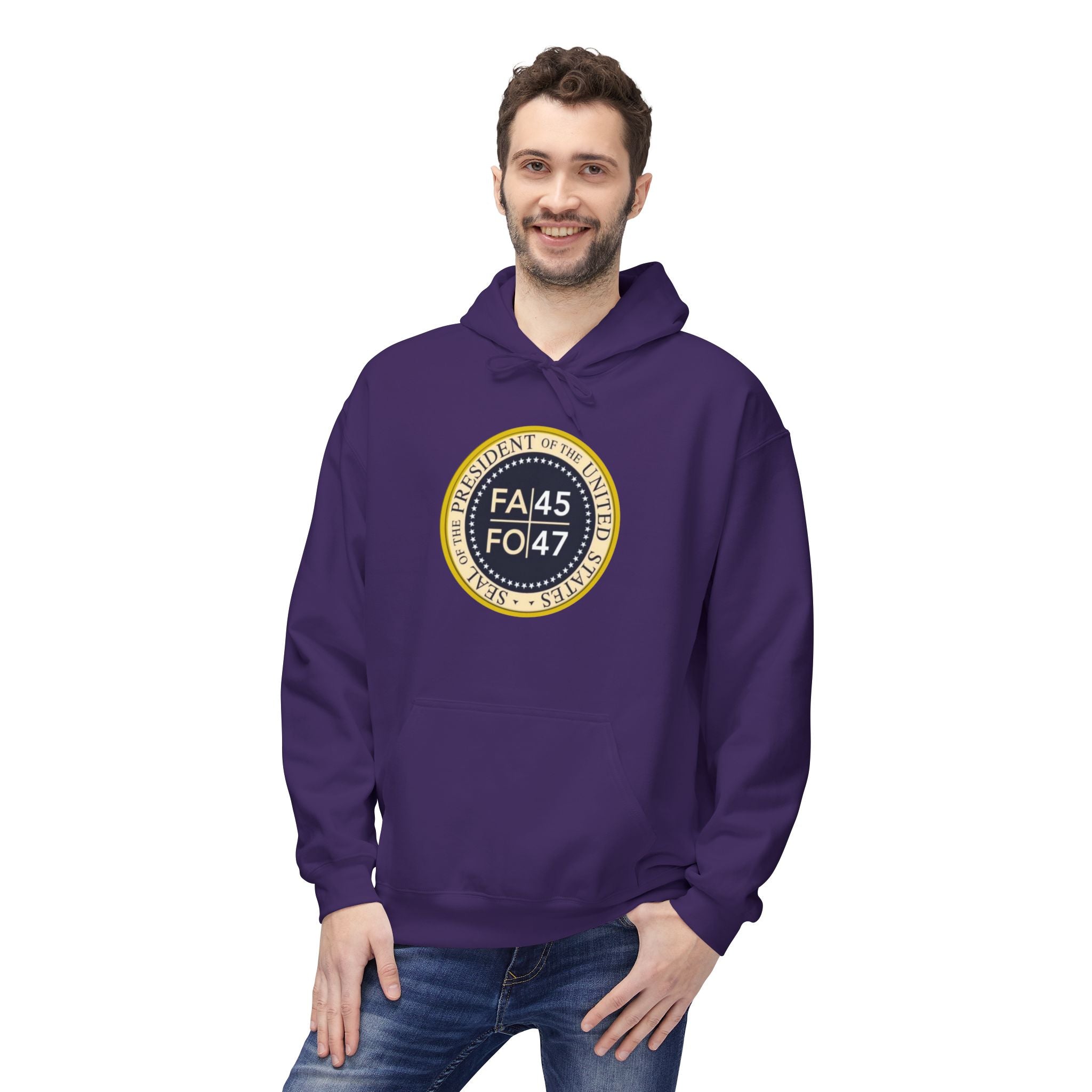 FA45 FO47 Trump Seal Hoodie | Political Satire Presidential Seal