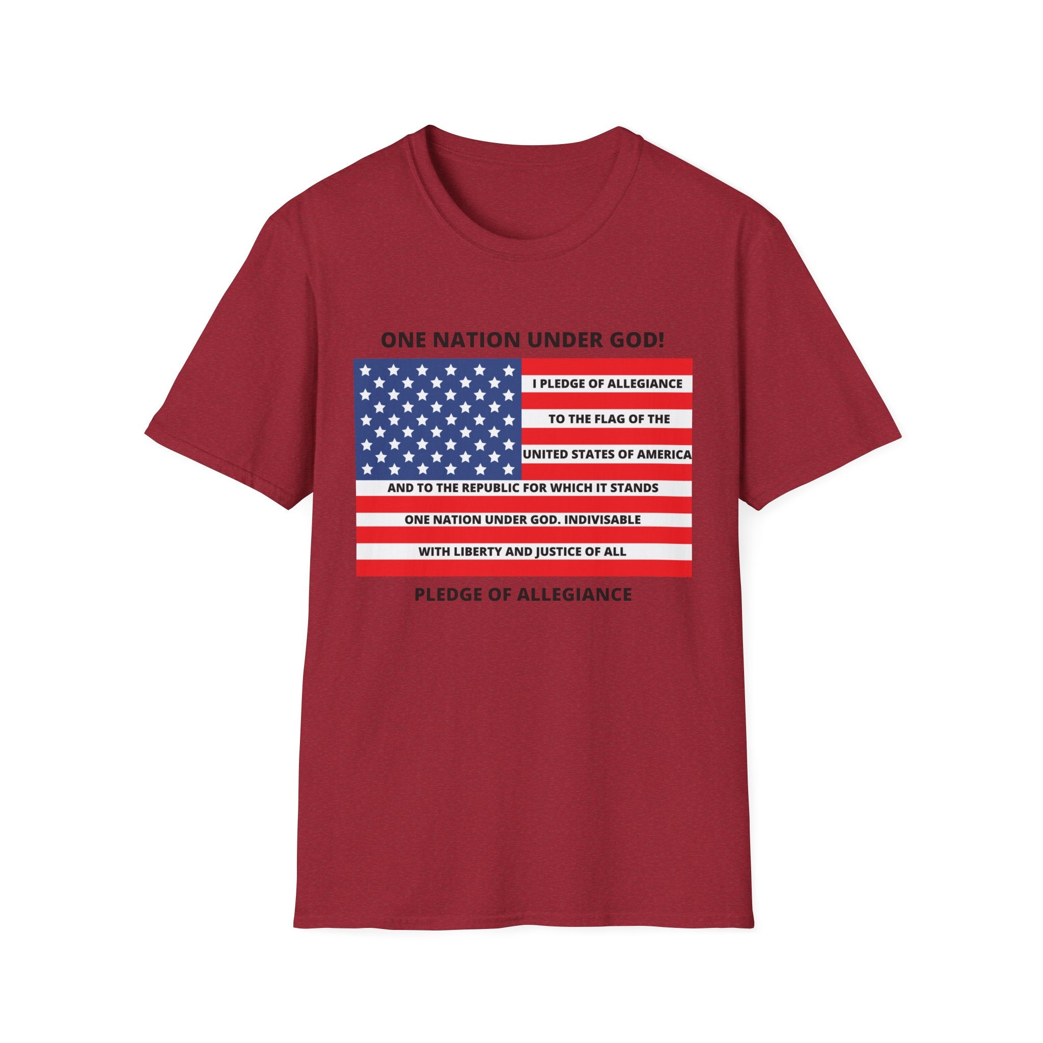 Patriotic T-Shirt, One Nation Under God Tee, Pledge of Allegiance Shirt, American Flag Shirt, July 4th Celebration Apparel