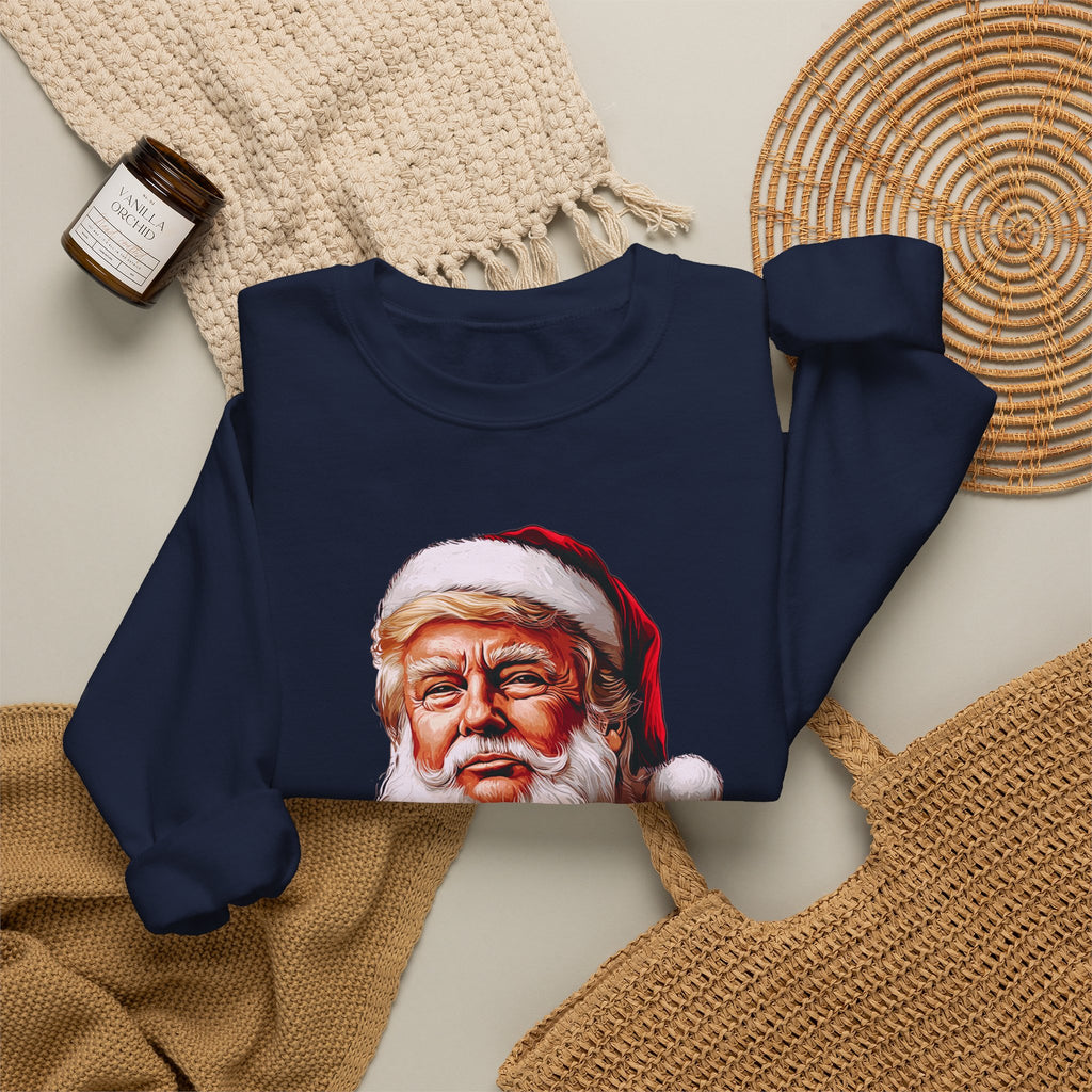 Trump Santa Face Illustration Make Christmas Great Again Sweatshirt
