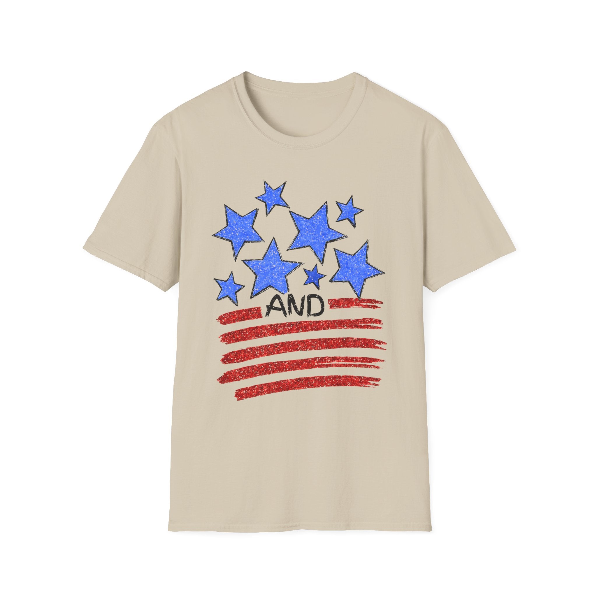 American Flag T-Shirt - Blue Stars & Stripes Patriotic Tee