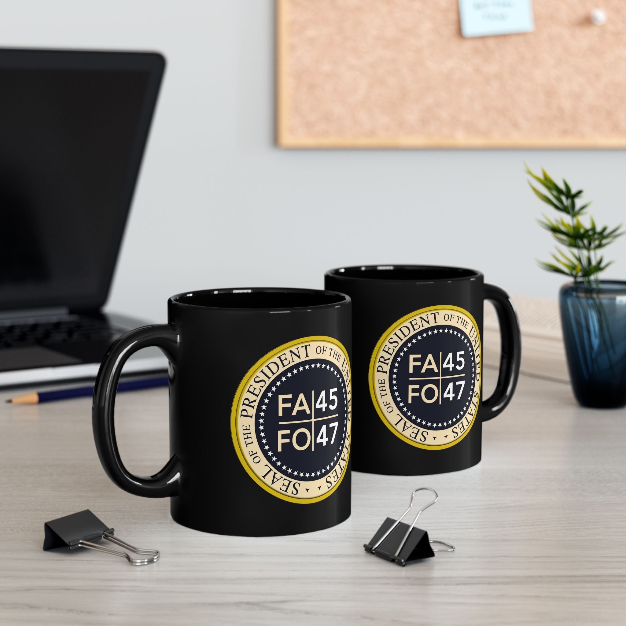 FA45 FO47 President Trump Seal Black Mug | 11oz or 15oz