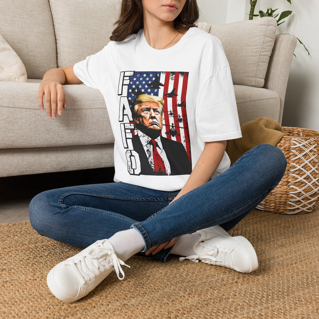 Trump Flag FAFO Graphic T-Shirt — MAGA Patriotic Portrait Tee