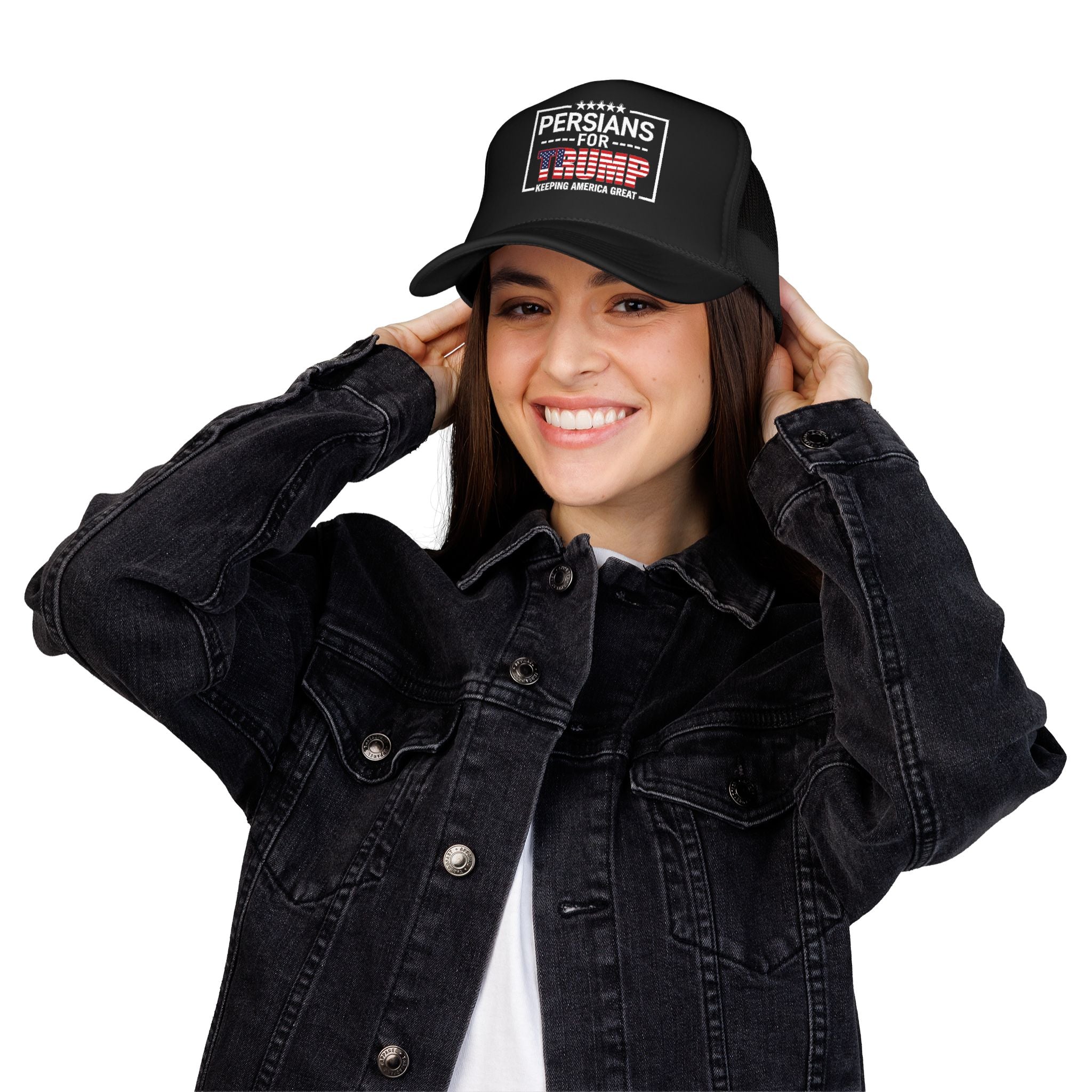 Trucker Hat — Persians for Trump "Keeping America Great" Mesh Cap #Iran #Persia #Trump