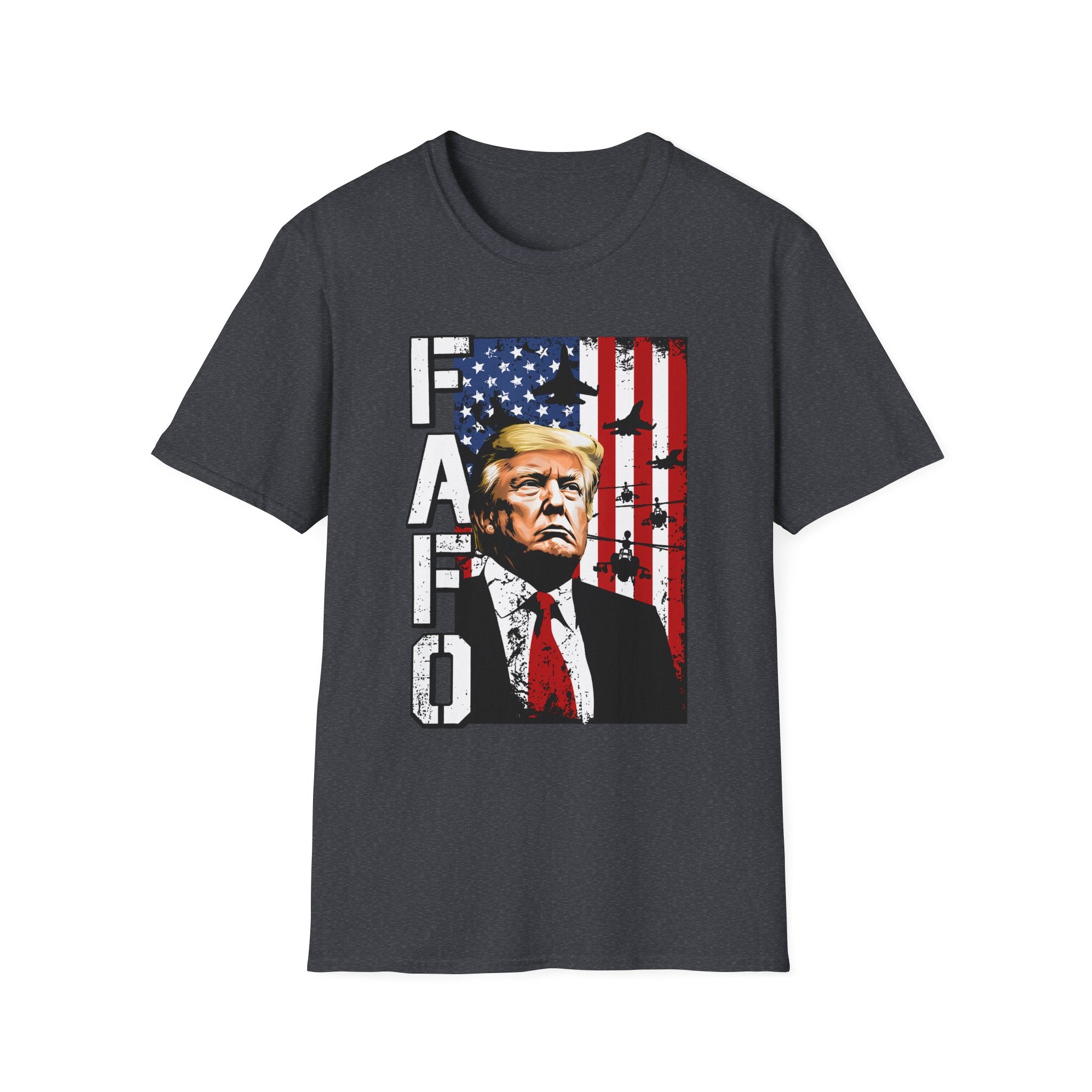 Trump Flag FAFO Graphic T-Shirt — MAGA Patriotic Portrait Tee
