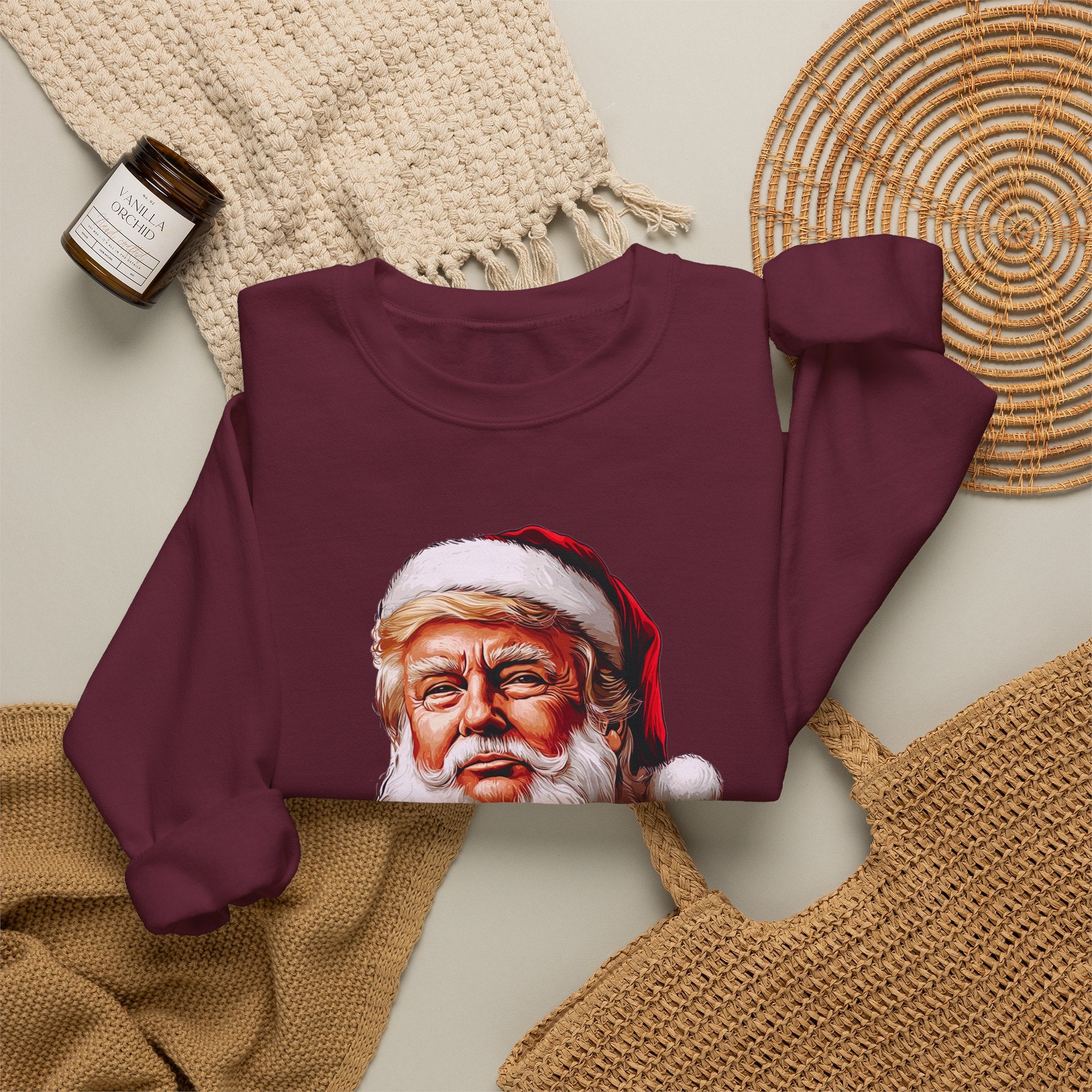 Trump Santa Face Illustration Make Christmas Great Again Sweatshirt