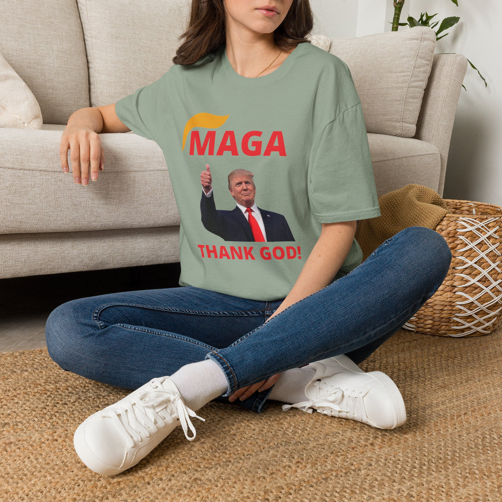 MAGA Thumbs-Up T-Shirt — "THANK GOD!" Political Statement Tee