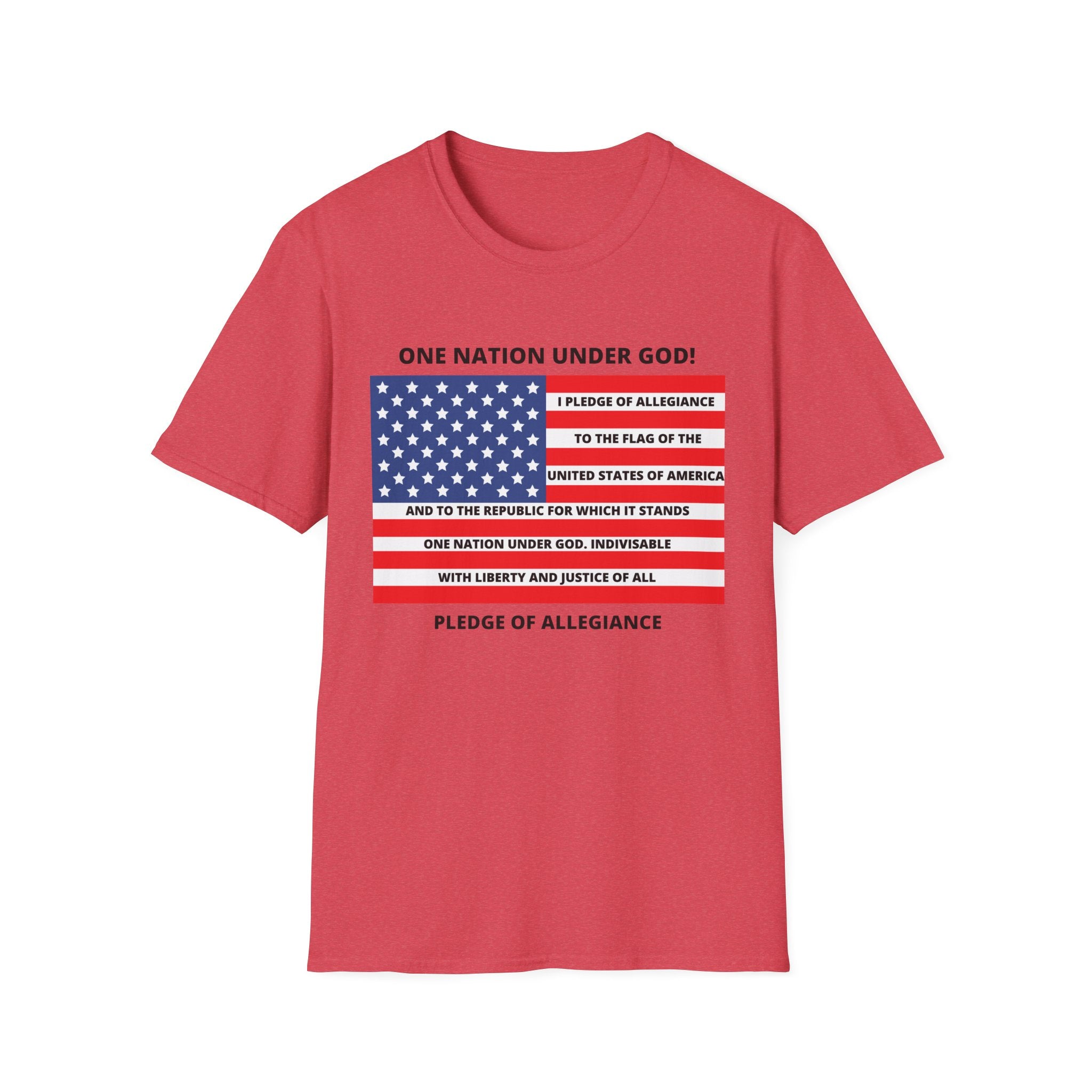 Patriotic T-Shirt, One Nation Under God Tee, Pledge of Allegiance Shirt, American Flag Shirt, July 4th Celebration Apparel