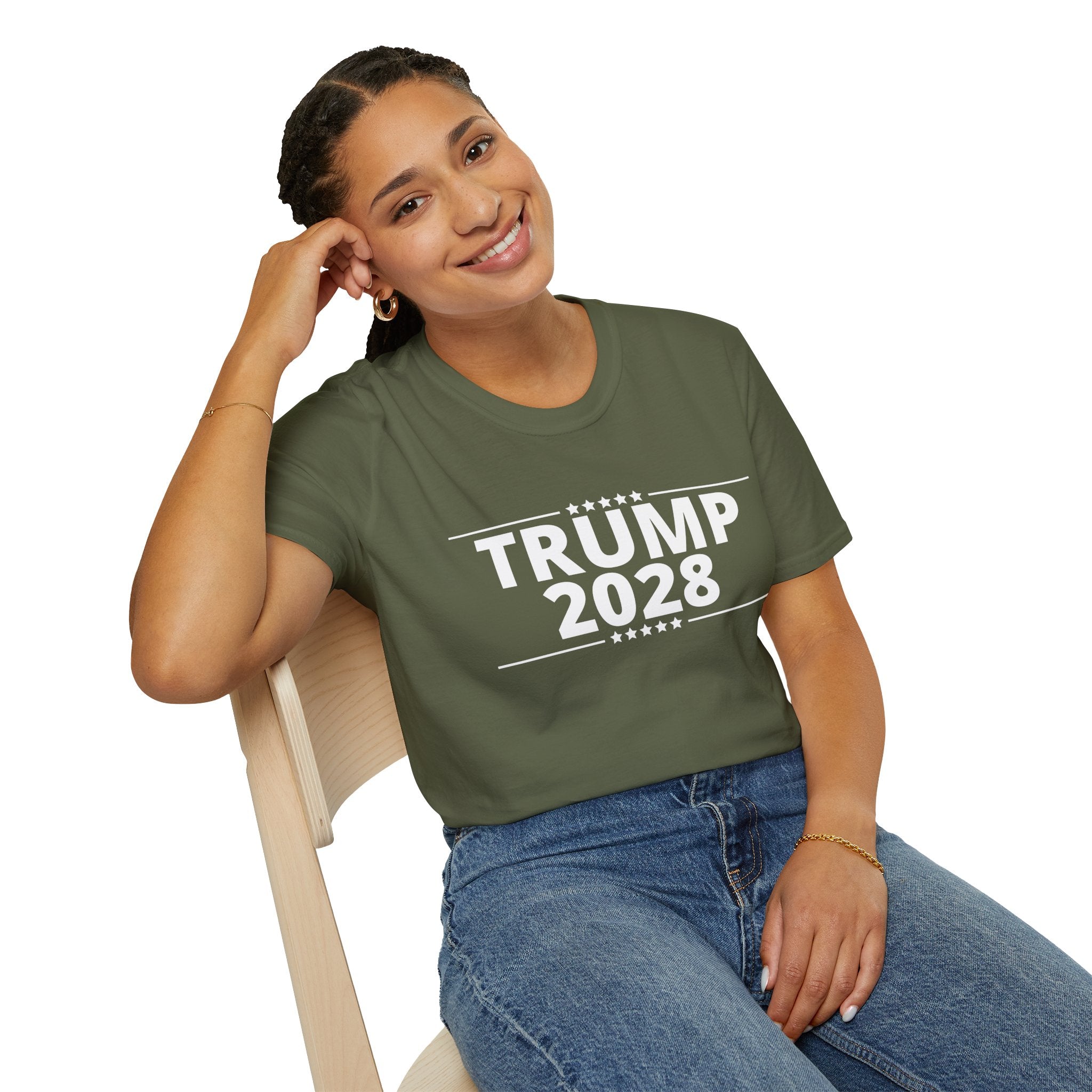 Trump 2028 Mens and Womans Softstyle T-Shirt | Political Apparel, Election 2028 Shirt, Campaign Tee, Gifts for Supporters, Rally Wear
