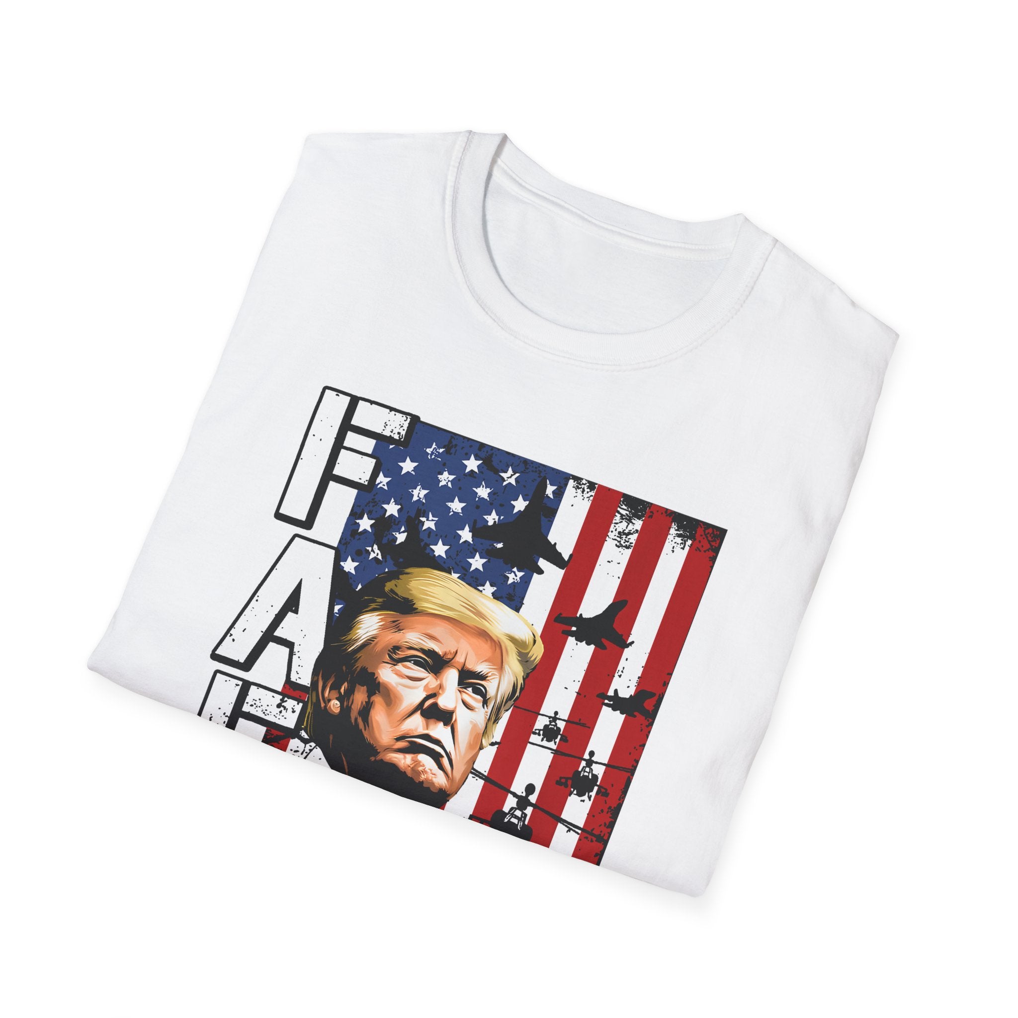 Trump Flag FAFO Graphic T-Shirt — MAGA Patriotic Portrait Tee