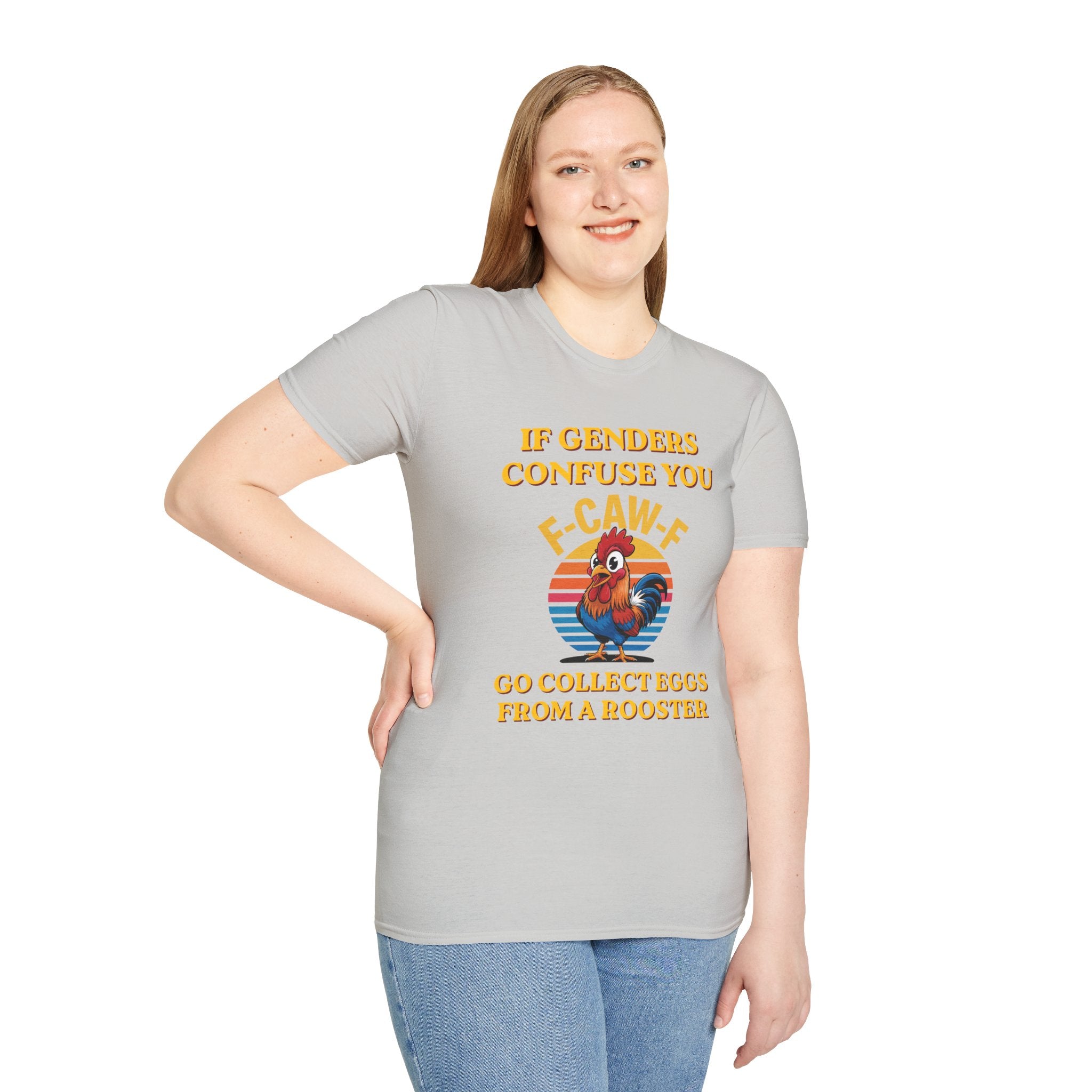 If Genders Confuse You T-Shirt — Funny Rooster "F‑Caw‑F" Graphic Tee