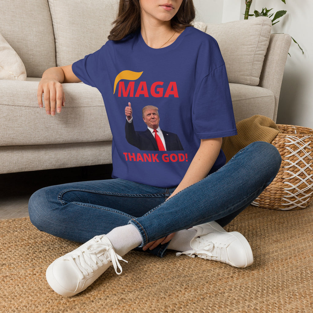 MAGA Thumbs-Up T-Shirt — "THANK GOD!" Political Statement Tee