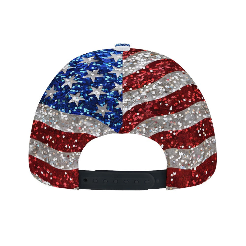 Stars and Strips Glittered Baseball Cap