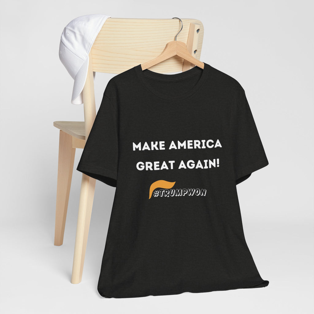 Make America Great Again #TrumpWon Mens Womans Jersey Short Sleeve Tee, Election Tee, Political Shirt, Patriotic Apparel, American Flag Clothing