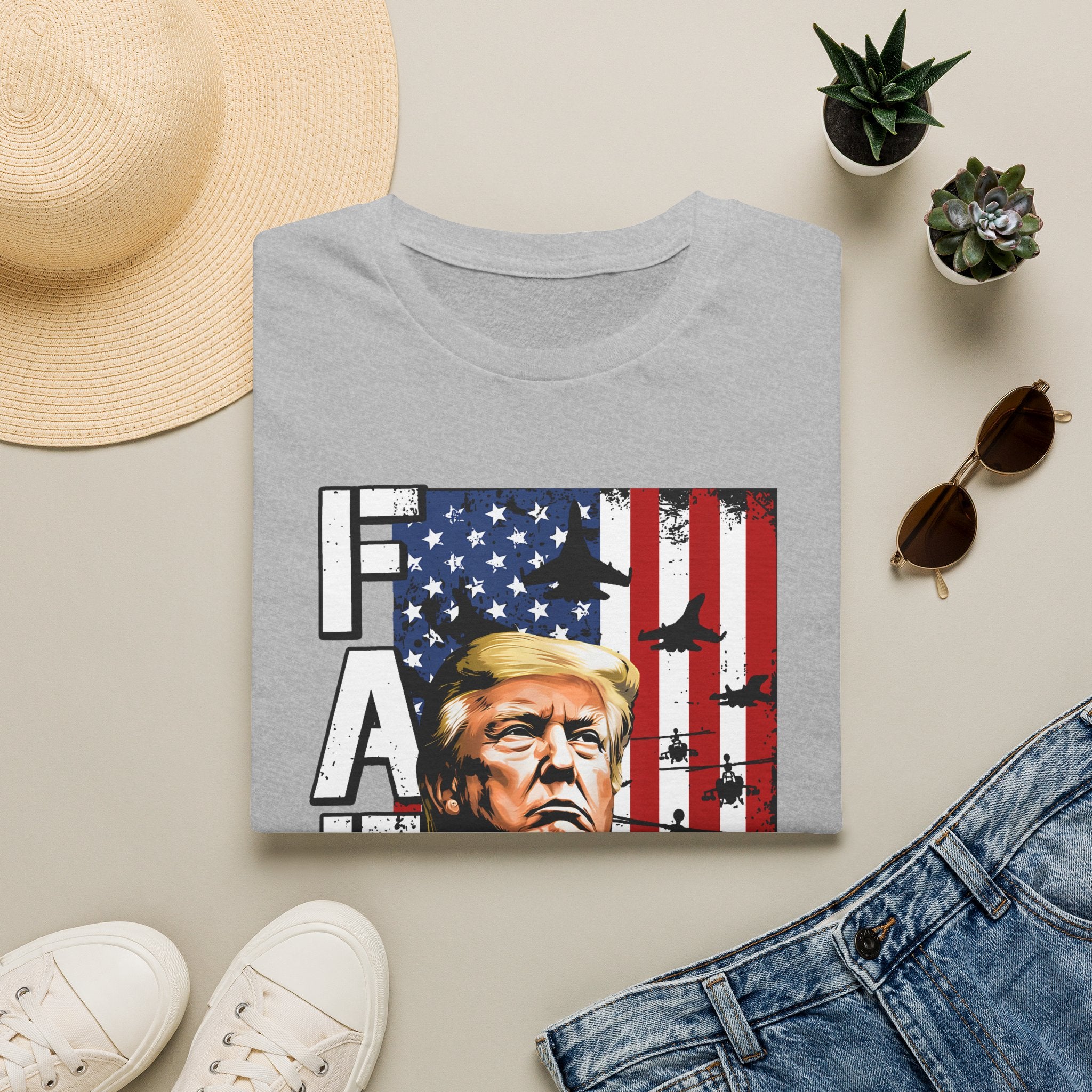 Trump Flag FAFO Graphic T-Shirt — MAGA Patriotic Portrait Tee