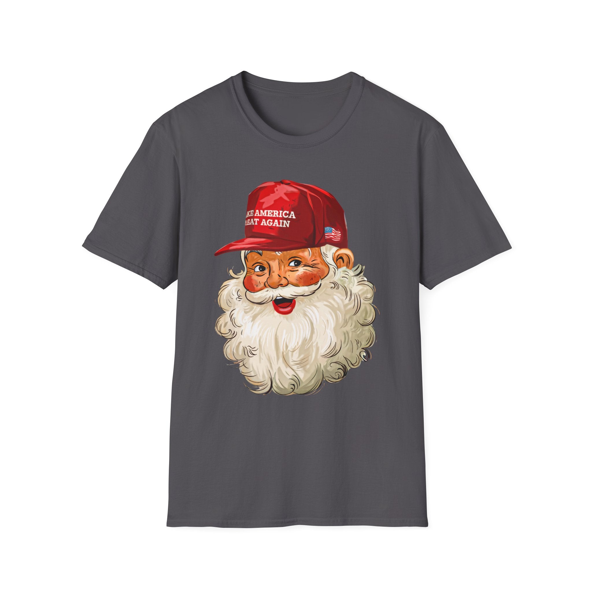 Santa Claus wearing MAGA hat T-Shirt | Political Christmas illustration