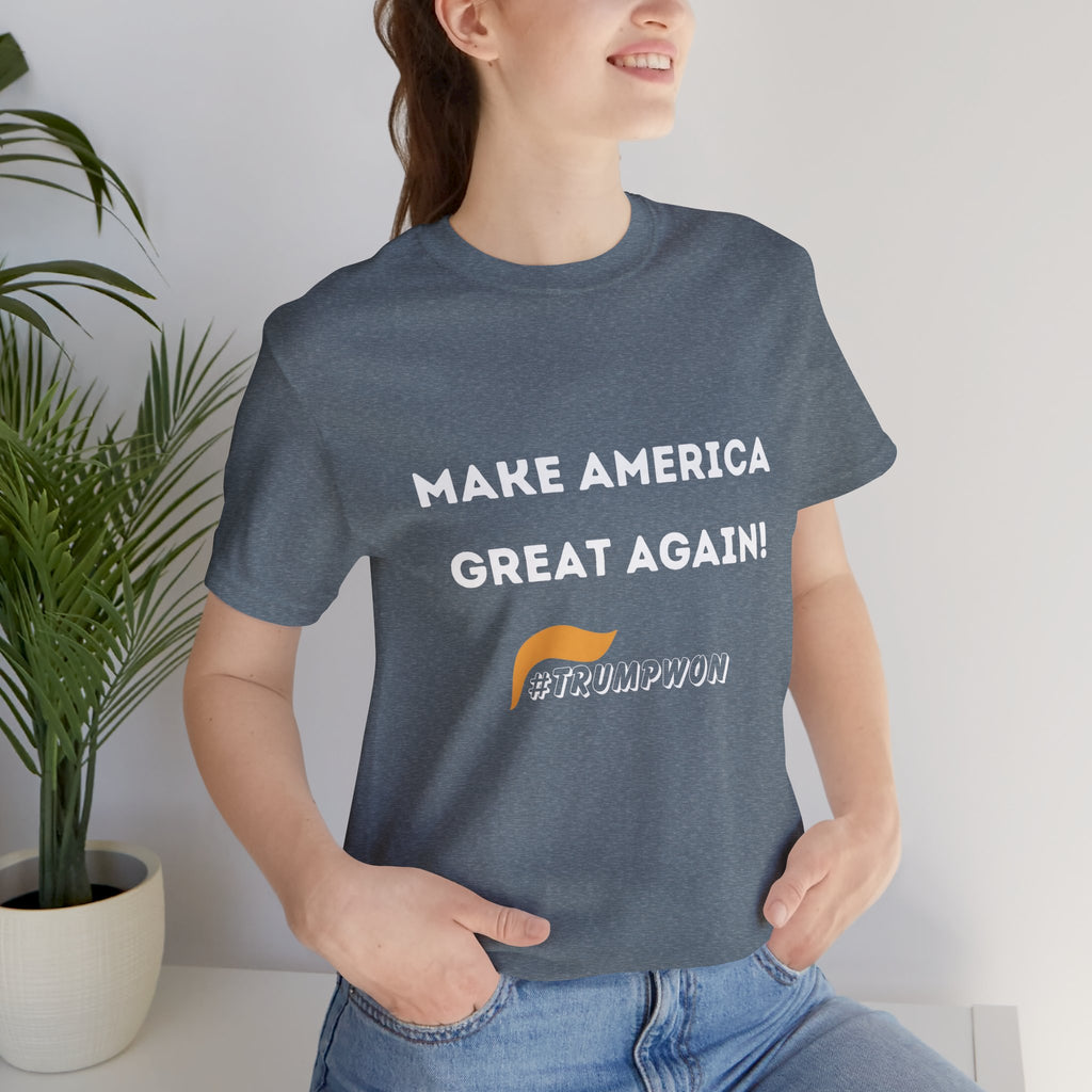 Make America Great Again #TrumpWon Mens Womans Jersey Short Sleeve Tee, Election Tee, Political Shirt, Patriotic Apparel, American Flag Clothing