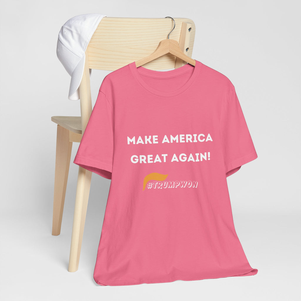 Make America Great Again #TrumpWon Mens Womans Jersey Short Sleeve Tee, Election Tee, Political Shirt, Patriotic Apparel, American Flag Clothing