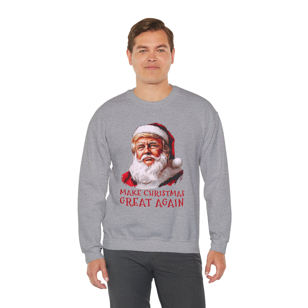 Trump Santa Face Illustration Make Christmas Great Again Sweatshirt