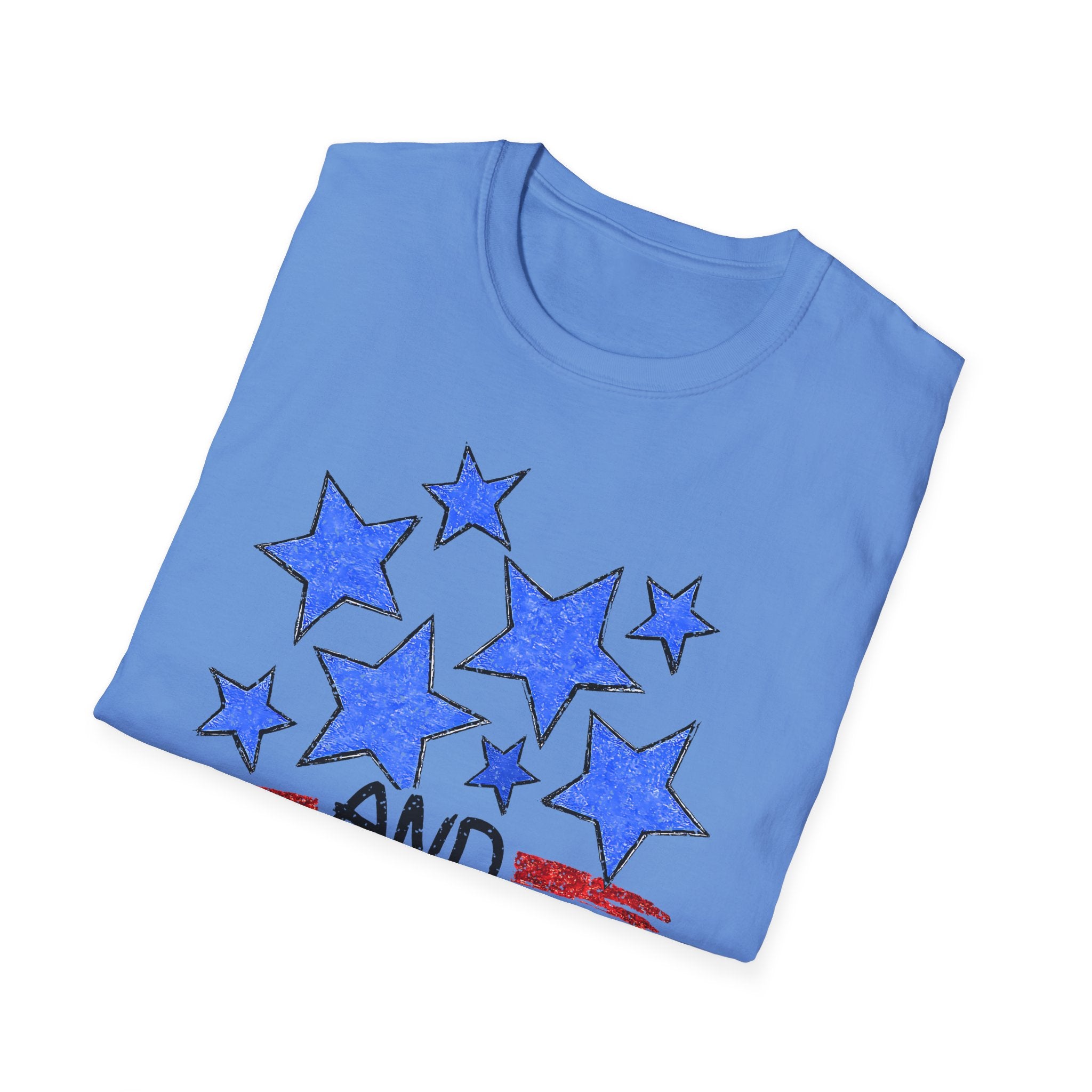American Flag T-Shirt - Blue Stars & Stripes Patriotic Tee