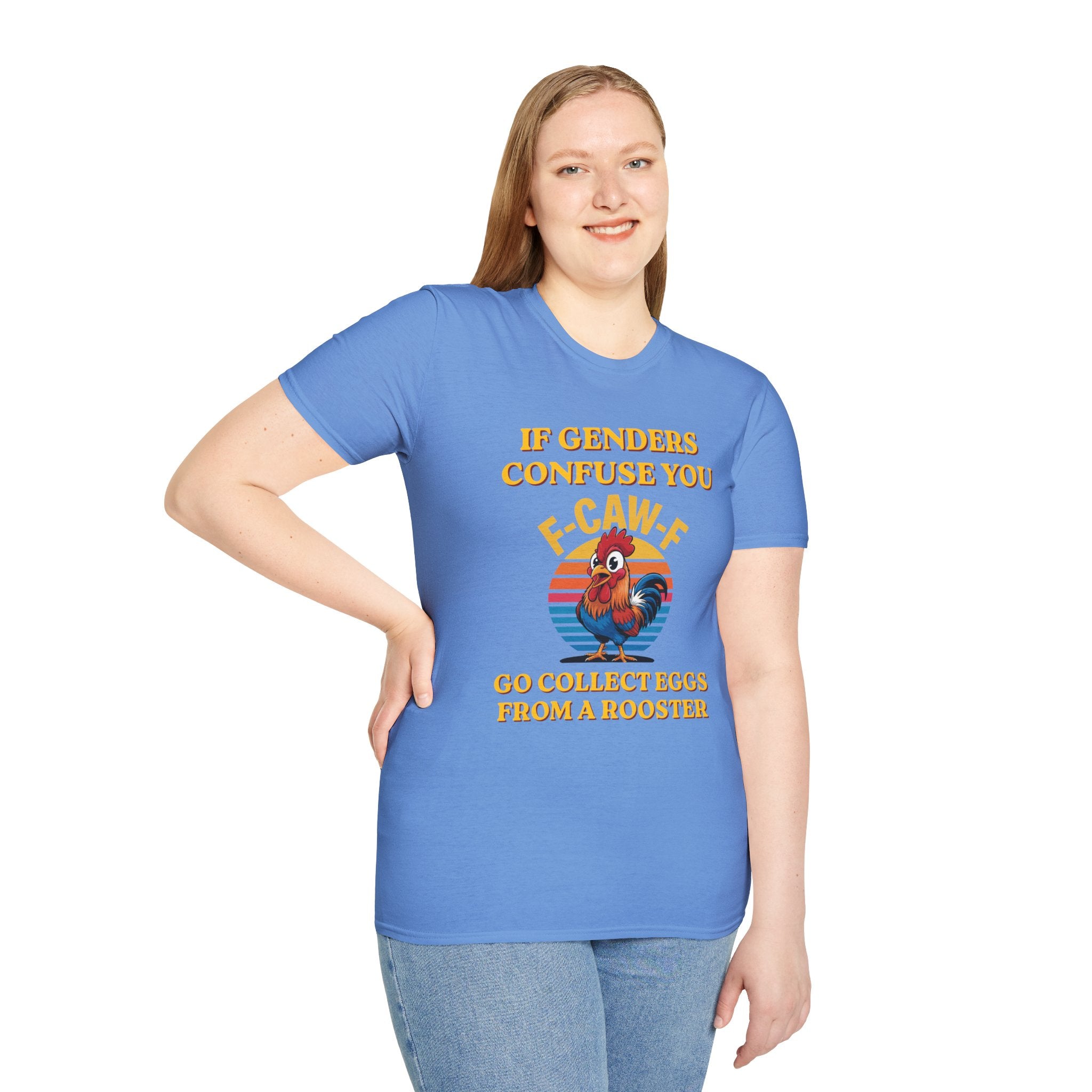 If Genders Confuse You T-Shirt — Funny Rooster "F‑Caw‑F" Graphic Tee