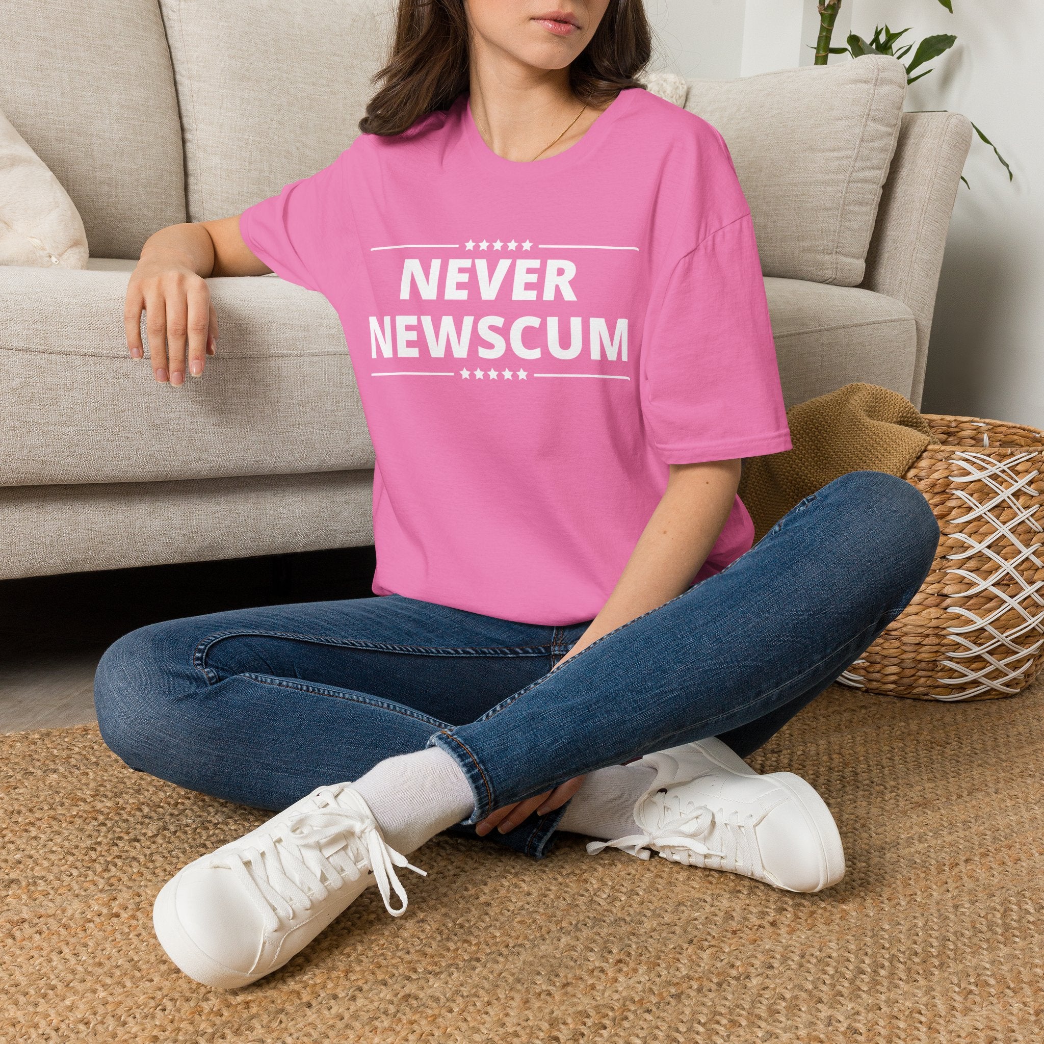 Never NewScum Mens Womans Softstyle T-Shirt, Funny Graphic Tee, Statement Shirt, Casual Wear, Gift for Friends, Political NeverNewScum.com