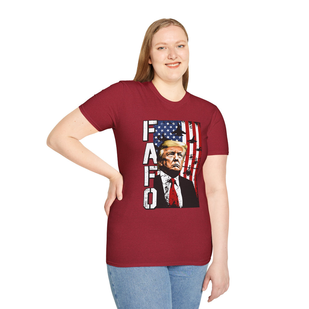 Trump Flag FAFO Graphic T-Shirt — MAGA Patriotic Portrait Tee