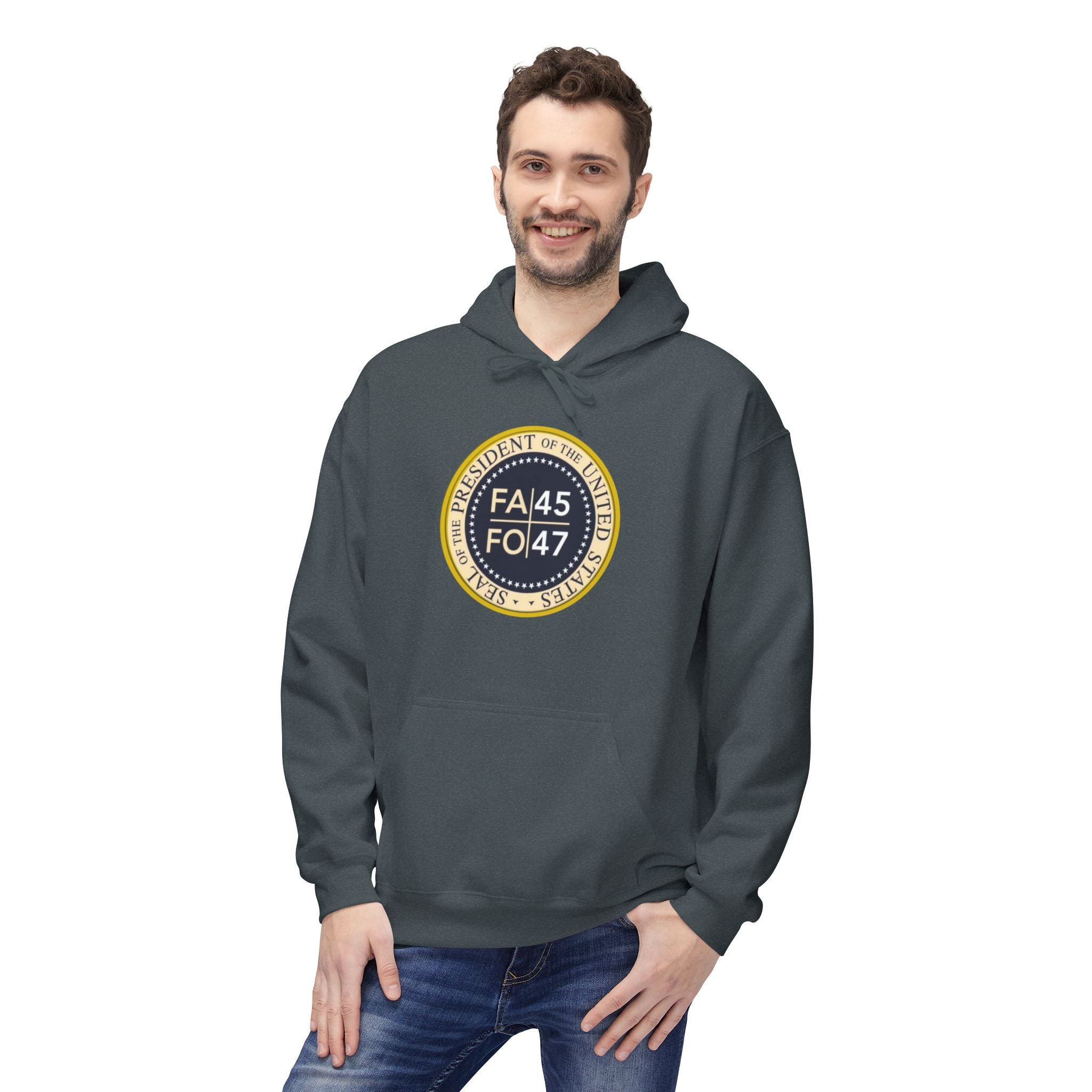 FA45 FO47 Trump Seal Hoodie | Political Satire Presidential Seal